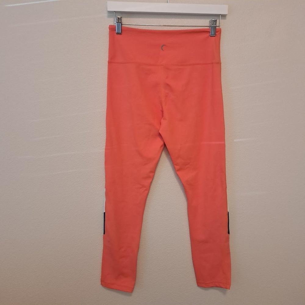 Zyia Active Coral Orange Colorblock High Waisted Leggings Women Size 6-8